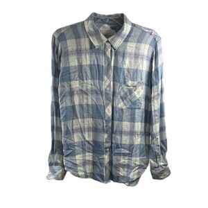Rails Hunter Blue Lake Coral Buttoned Down Shirt Size S